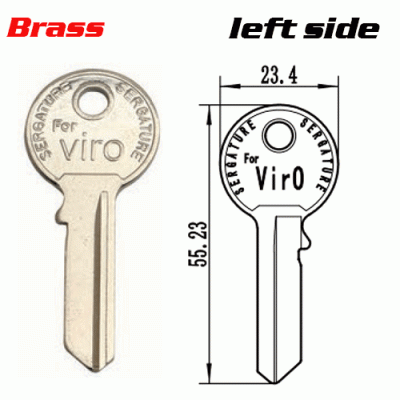 T-010 Brass Viro Key Blanks Left side Wholesale Suppliers