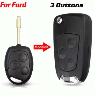 CKS-123 3 Buttons Car Modified Flip Remote Key Shell FOR FORD