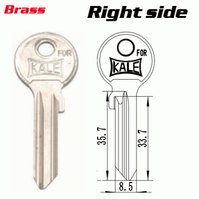 M-026B Brass House key Blanks For Kale Suppliers Right side