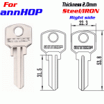 F-355 Steel Thickness 2.0mm annHOP door key blanks RIGHT Side