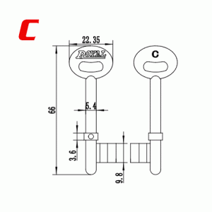 S-036 ROYML C Zinc alloy key blank for door locks