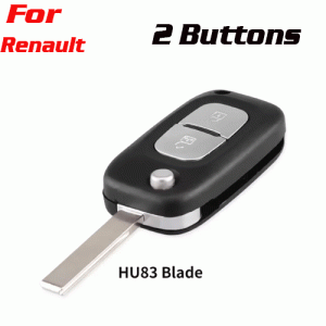 CKS-305 Car Key Case 2 Buttons For Renault HU83 Key Blade