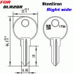 J-074 Steel /iron BUR28R KEY BLANKS Right