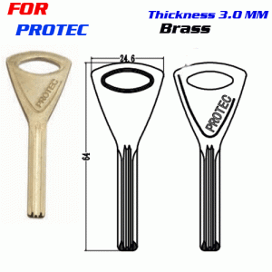 F-050 Steel Thickness 3.0mm PROTEC door key Blanks
