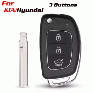 CKS-381 Flip Remote Car Key Shell Case For Hyundai 3 Buttons