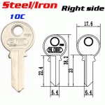 T-036 Steel Iron 10c door key blank Right side Wholesale