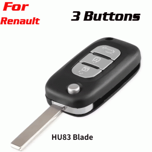 CKS-304 Car Key Case 3 Buttons For Renault HU83 Key Blade