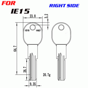 J-107 Brass IE15 House key blanks Right side
