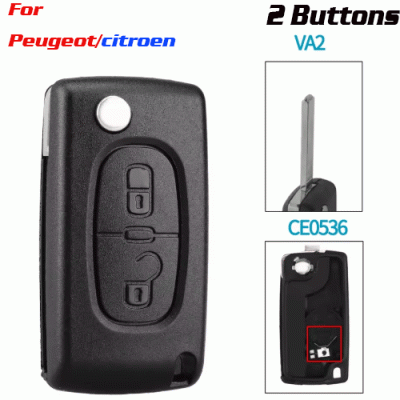 CKS-426 2 Buttons Remote Car Key Shell For Peugeot VA2