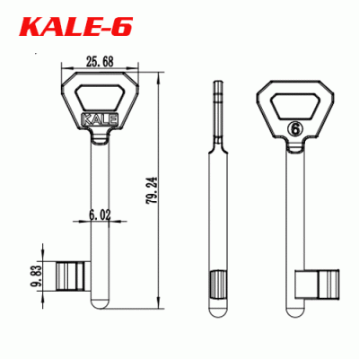 S-043 kale-6 Zinc alloy key blank for door locks