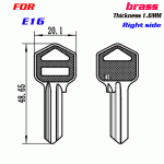 F-228 Brass Thickness 1.6mm E16 door key blanks Right side