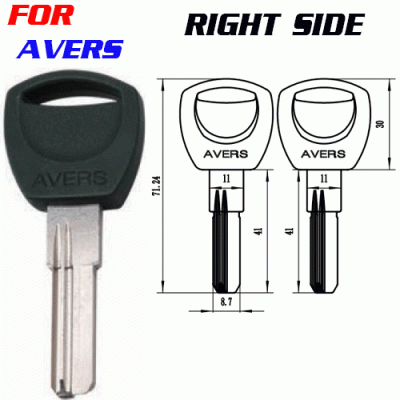 k-267 AVERS industrial style key blanks