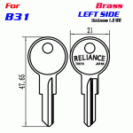 F-188 Brass Thickness 1.8 mm B13 door key Blank LEFT side