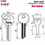 F-246 Brass Thickness 1.8mm YALE door key blanks Right side