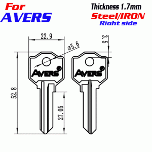 F-364 Steel Thickness 1.7mm AVERS door key blanks Right Side