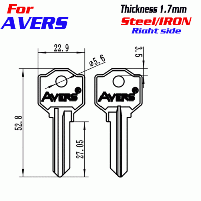 F-364 Steel Thickness 1.7mm AVERS door key blanks Right Side