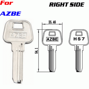 K-193 AZBE nickel plated key blanks supplier Right side