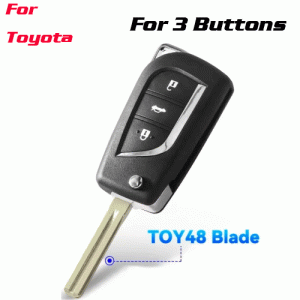 CKS-466 Folding Flip 3 Button Key Shell Case For Toyota