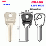 F-098 Brass Thickness 2mm LF32R door key Blanks left side