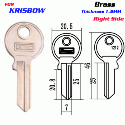 F-236 Brass Thickness 1.8mm KRISBOW door key blanks Right side