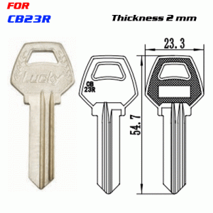 F-064 BRASS Thickness 2.0 mm CB23R door key Blanks