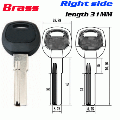 K-280 Length 31mm locksmith key blanks wholesale