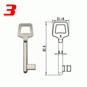 S-006 3 Zinc alloy key blank for door locks