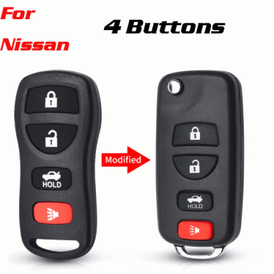 CKS-195 4 Button Modified Flip car key shell for nissan