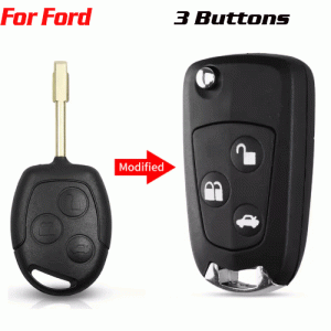 CKS-126 3 Buttons Car Modified Flip Remote Key Shell FOR FORD