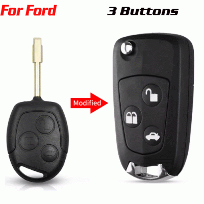 CKS-126 3 Buttons Car Modified Flip Remote Key Shell FOR FORD