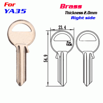F-214 Brass Thickness 2.0mm YA35 door key Blank Right side