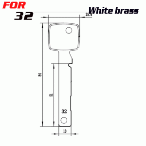 J-121 White Brass 32 door key blanks Suppliers