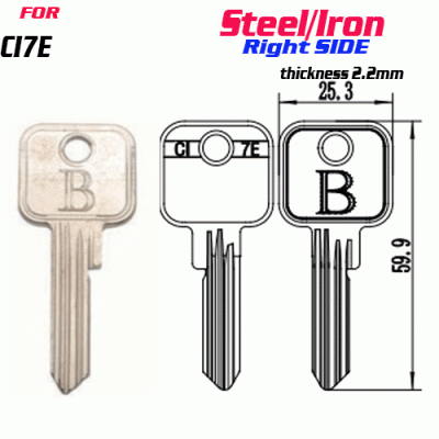 F-147 Steel Thickness 2.2mm CI7E door key Blank Right SIDE