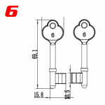 S-020 6 Zinc alloy key blank for door locks