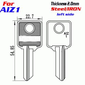 F-359 Steel Thickness 2.0mm AIZ-1 door key blanks left Side