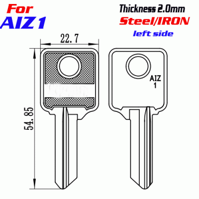 F-359 Steel Thickness 2.0mm AIZ-1 door key blanks left Side
