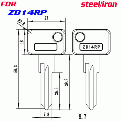J-140 Steel Iron Plastic ZD14RP key blanks suppliers