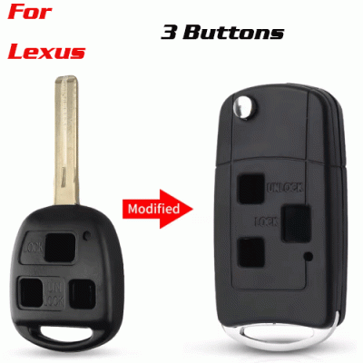 CKS-330 Modified Flip Remote Car Key Shell For Lexus 3 Buttons