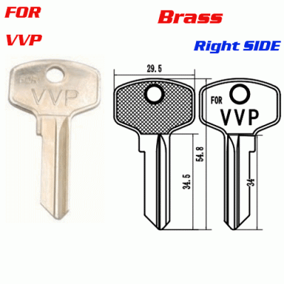 F-170 Brass Thickness 2.0mm VVP door key Blank Right SIDE