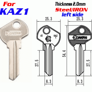 F-320 Steel Thickness 2.0mm KAZ1 door key blanks left side