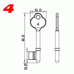 S-018 4 Zinc alloy key blank for door locks
