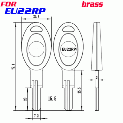 J-136 Plastic Brass EU22RP House key blanks suppliers