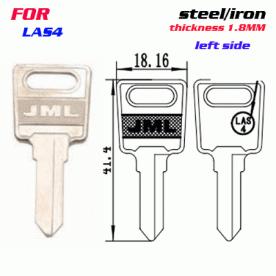 F-260 Steel Thickness 2mm LAS4 door key blanks LEFT side