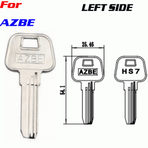 K-194 AZBE nickel plated key blanks supplier left side