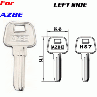 K-194 AZBE nickel plated key blanks supplier left side