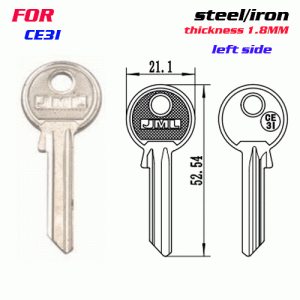 F-261 Steel Thickness 1.8mm CE3I door key blanks LEFT side