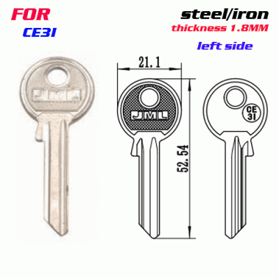 F-261 Steel Thickness 1.8mm CE3I door key blanks LEFT side
