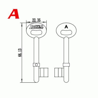 S-034 ROYML A Zinc alloy key blank for door locks