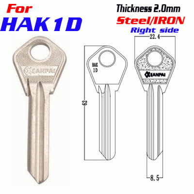 F-333 Steel Thickness 2.0mm HAK1D door key blanks