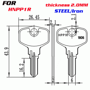 J-010 Steel Iron Thickness 2.0MM House key Blanks HNPP1R